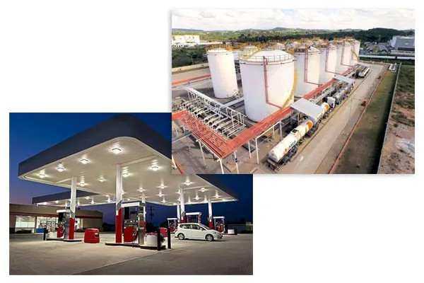 base de combustível e posto de combustível